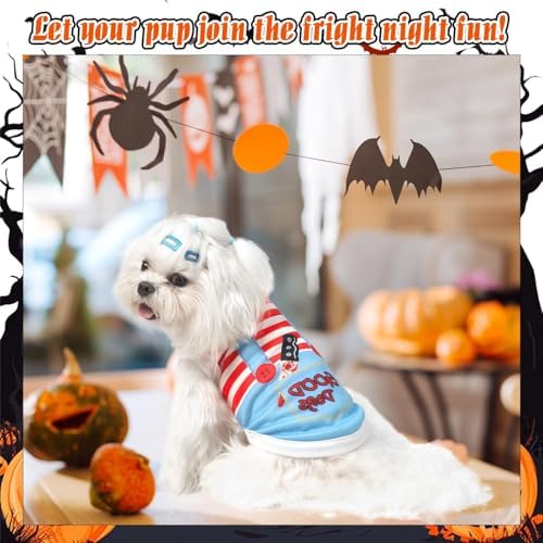 BINGPET Dog Halloween Shirt, Deadly Doll Funny Costume, Soft Cotton T-Shirt