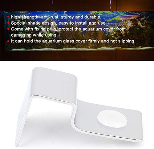 Pssopp 4Pcs Fish Glass Cover Clip, Stainless Steel Aquarium Glass Cover Support Bracket Holders Universal Lid Clips for Rimless Aquarium(6mm)