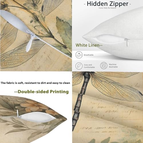 Vintage Animals Pillow Covers 18”x18”, Linen Pillowcases