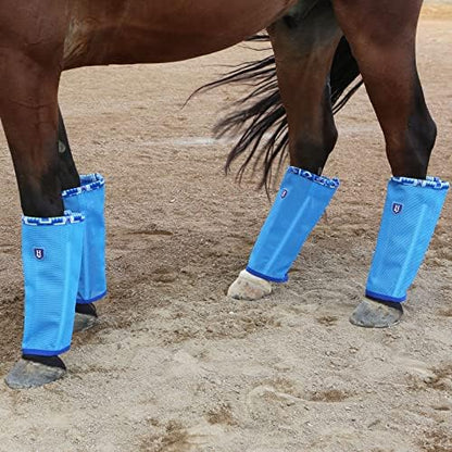 Fine Mesh Fly Boots Loose Fitting & Non-Slip Horse Fly Leggings Fleece Air Flow (Set of 4)