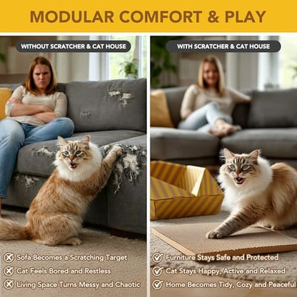 Petnovo Cat Scratcher Bed, Foldable Collapsible Design, Outdoor Cat Bed