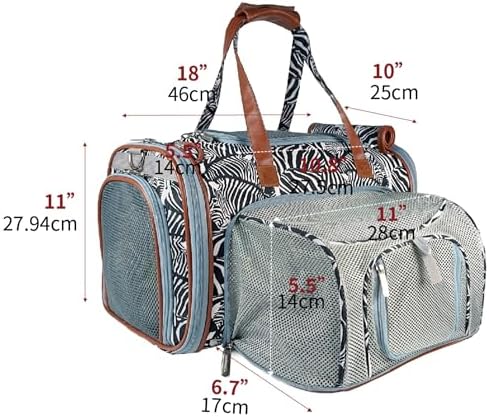 Mr. Peanut’s Gold Series Standard Size Expandable Pet Carrier (Zzzebra)