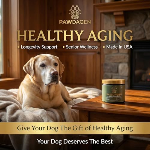 Dog Longevity Supplement - NMN, Lions Mane, Curcumin, CoQ10 All Breeds & Ages + Senior Dog Vitamins - 14 Ingredients - Cellular Vitality, Brain Health - Made in USA - 1-3 Months Supply