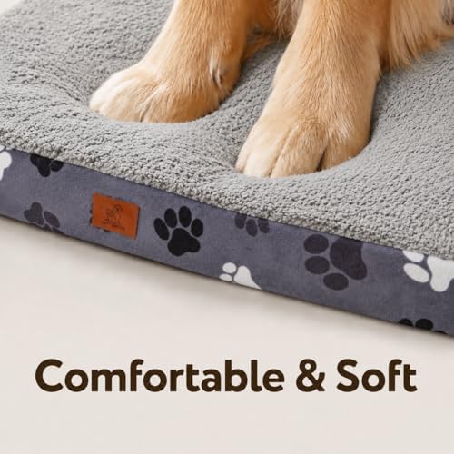 35"x22" Orthopedic Dog Bed for Crate Sherpa Pet Bed, Dark Grey