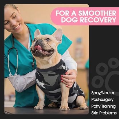 FUAMEY Dog Surgery Recovery Suit, Soft Breathable Neuter Suit for Male Dogs