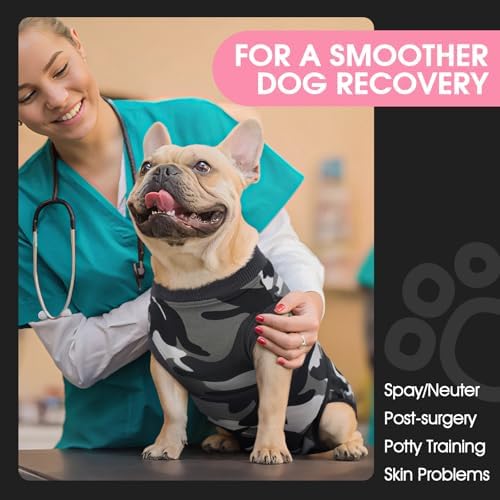 FUAMEY Dog Surgery Recovery Suit, Soft Breathable Neuter Suit for Male Dogs