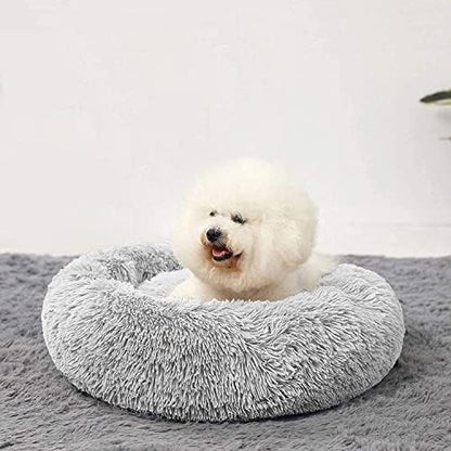 Hachikitty Calming Donut Cuddler Dog Beds, Medium Dogs, Fluffy, 24''