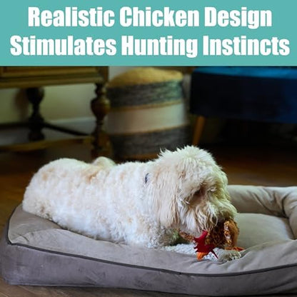 SPOT Skinneeez Chicken 17" Stuffing-Free Plush Dog Toy with Honking Squeaker – Soft, Floppy & Mess-Free Interactive Toy for Medium & Large Dogs – Ideal for Light & Moderate Chewers