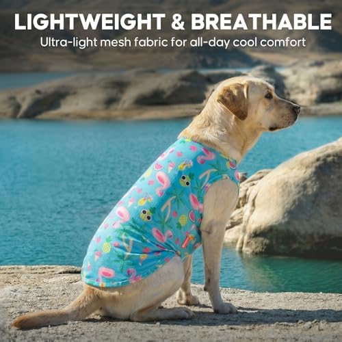 KYEESE 2Pack Dog Shirts for Large Dogs Breathable Mesh Tank Top