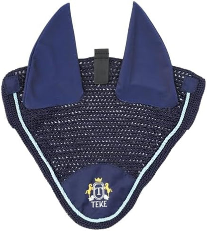 T TEKE Gorgeous Horse Ear Bonnet, 68% Viscose + 32% Acrylic Hand Crocheted mesh with Stylish Piping, Spandex Ears