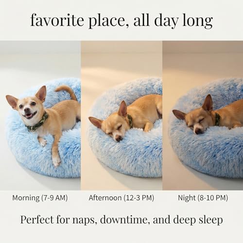 nononfish Soft Plush Dog Bed for Small Dogs,Cozy Calming Pet Bed