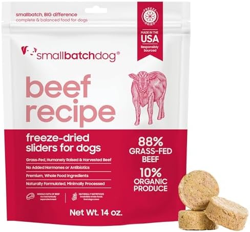 smallbatch Freeze Dried Raw Dog Food, Grass-Fed Beef Recipe, 14 oz