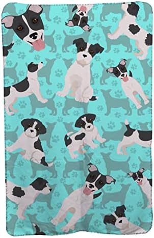 Caroline's Treasures MLM1027TBLT Jack Russell Terrier Soft Travel Blanket with Bag Airplane Blanket, Indoor Outdoor Camping Blanket for Traveling, Picnics, Beach Trips, Concerts