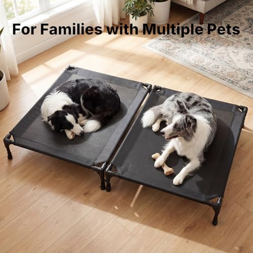 Veehoo Cooling Elevated Dog Bed, Outdoor Raised Dog Bed for Two Dogs