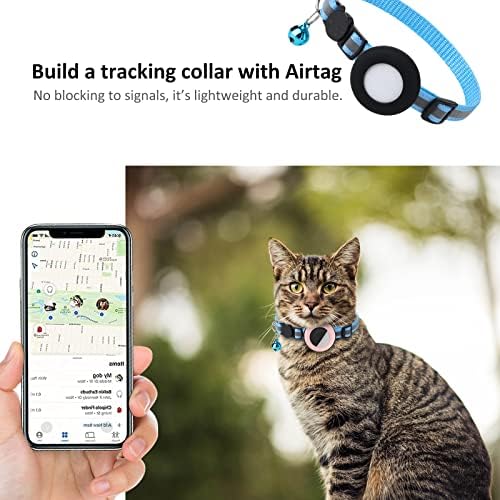 2022 AirTag Cat Collar Holder, Small AirTag Compatible Case, 2Pack Waterproof Cover for Pet Collar Within 3/8 inch (Pink&White)