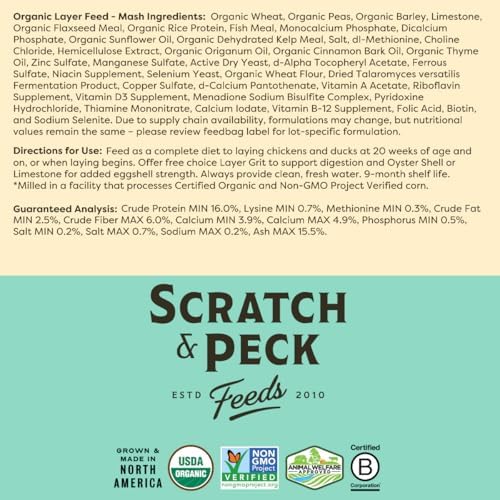 Scratch and Peck Feeds | Layer Mash for Chickens & Ducks | 10 lb Pouch