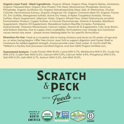 Scratch and Peck Feeds | Layer Mash for Chickens & Ducks | 10 lb Pouch
