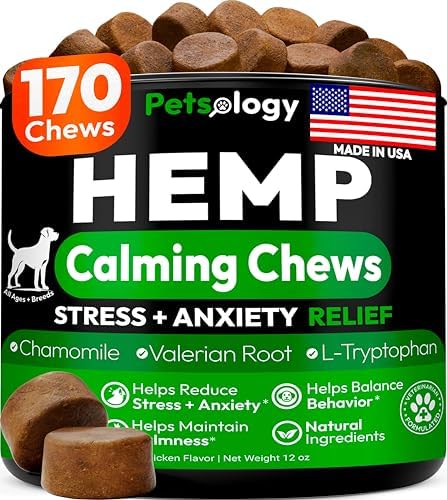 Hemp Calming Chews for Dogs - 170 Dog Calming Chews - Anxiety Relief Treats