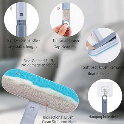 Pet Hair Remover for Furniture-17.3" Reusable Lint Brush for Dog & Cat Hair