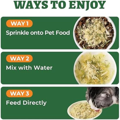 Wellix Freeze Dried Cat Grass Topper for Cats & Dogs, 7.05oz