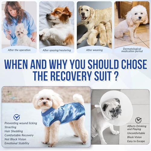 Lukovee Recovery Suit for Dogs, Onesie Spay Neuter Surgery Suit Female Male