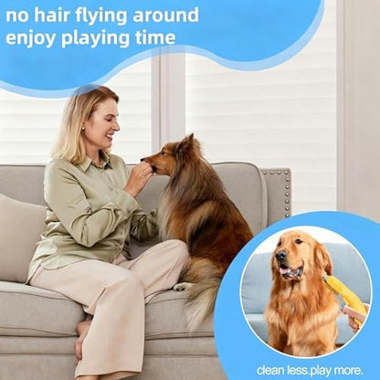 Undercoat Rake for long haired Cats & Small/Medium Dogs – Deshedding Brush & Dematting Comb for Double-Coated Pets with Long Hair, Matted Fur – Grooming Tool for Kitten, Puppy and Rabbit (yellow)
