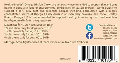 Healthy Breeds Basset Hound Omega HP Fatty Acid Skin and Coat Support Soft Chews 60 Count
