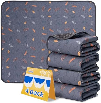 Sunheir Washable Pee Pads for Dogs 4-Pack Reusable Puppy Pads, Pet Cat Pads