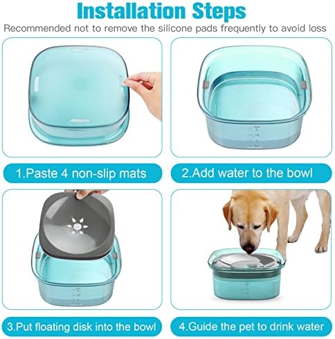 UPSKY 70oz Dog Water Bowl, No Spill Slow Drinking Feeder for Messy Drinker