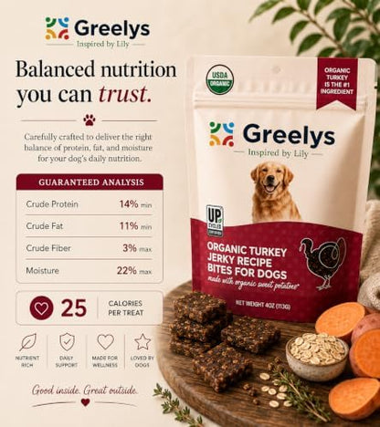 USDA Organic Turkey Recipe Soft & Chewy Dog Treats, Made in USA, Upcycled Certified®, All Life Stages, 4 oz