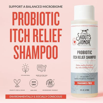 SKOUT'S HONOR Probiotic Itch Relief Shampoo for Dogs, 16 oz