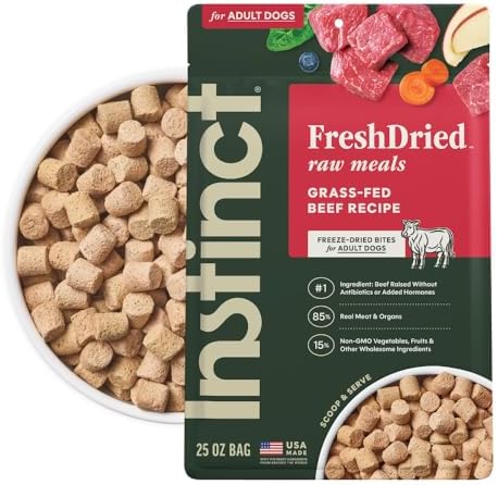 Instinct Freeze Dried Raw Meals Grain Free Dog Food, Dry, Freeze Dried, Raw, Beef Recipe, 25 oz