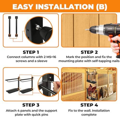 Sidasu 4 Tier Saddle Rack Wall Mount Detachable, Heavy Duty Saddle Stand