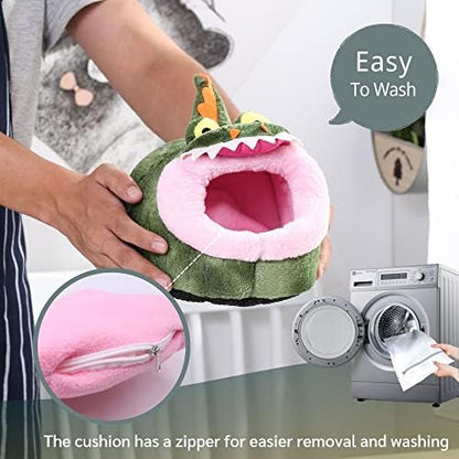 JanYoo Hedgehog Rat Bed Guinea Pig House Hamster Supplies Chinchilla Cage Ferret Rat Gerbil(S,Crocodile)