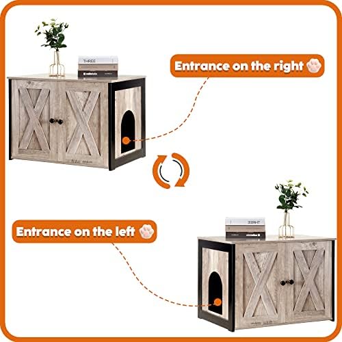 Dwanton Cat Litter Box Enclosure, Hidden Litter Box Furniture, 27.6 Inches