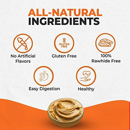 Canine Naturals Rawhide Free Peanut Butter Dog Chews, Sticks, 40 Count