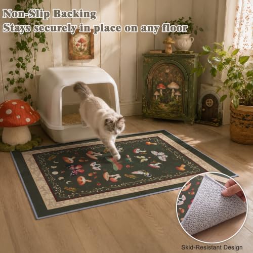 Bienbee Cat Litter Mat, 2 Pack 33" x 22" Machine Washable for Litter Boxes