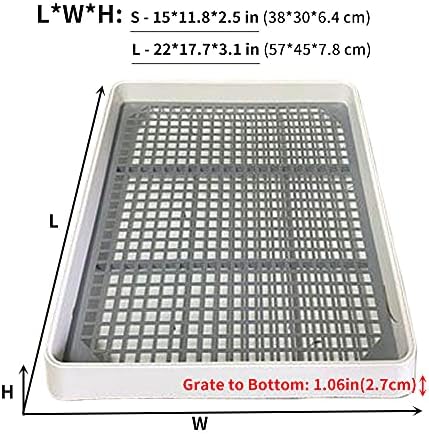 Rabbit Litter Box with Grid 15x12in, Potty Training Pan for Small Animals