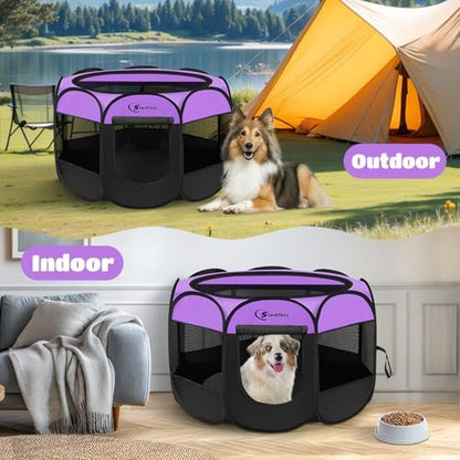 Siedihit Large Dog Playpen, Puppy Pet Playpen Indoor, Dogs Tent Crates Cage