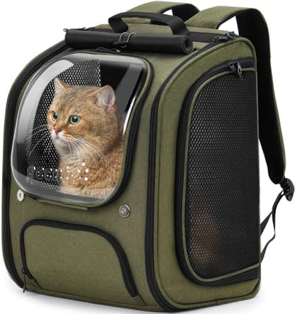 Pecute Cat Backpack Carrier,Large Space Cat Bubble Backpack,Ergonomic,Green