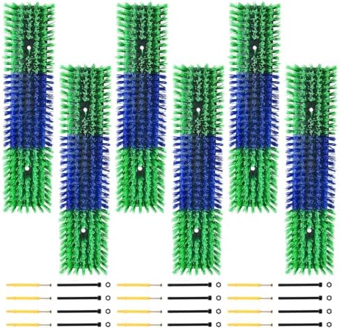 Livestock Scratch Brush for Cattle, Horses, Goats, Cow, Durable Scratching Brush, Massage Grooming Tool for Healthy Coat, Relieves Itching, Easy Install on Fence Posts(6pcs, Green)