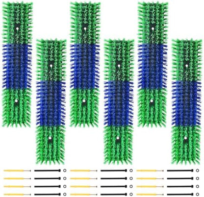 Livestock Scratch Brush for Cattle, Horses, Goats, Cow, Durable Scratching Brush, Massage Grooming Tool for Healthy Coat, Relieves Itching, Easy Install on Fence Posts(6pcs, Green)