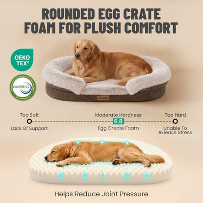Miorun Fluffy Orthopedic Dog Beds Large Sized Dog, 48" Bolster Sofa Bed