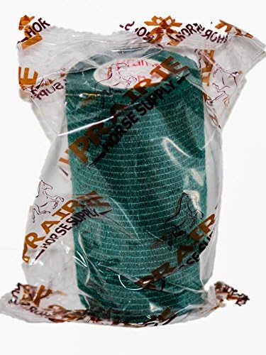 2 Pack Premium Vet Wrap - Self Adhesive Bandage Wrap & Athletic Tape - 4" x 5 Yards Elastic & Self-Sticking Cohesive Bandage for Pets, Sports, Wrists & Ankles - Hunter Green by Prairie Horse Supply