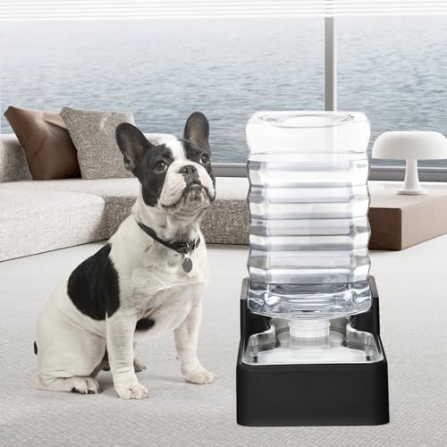 RIZZARI 2.4Gallon Dog Water Bowl Dispenser for Dogs:Leak Resistant Waterer