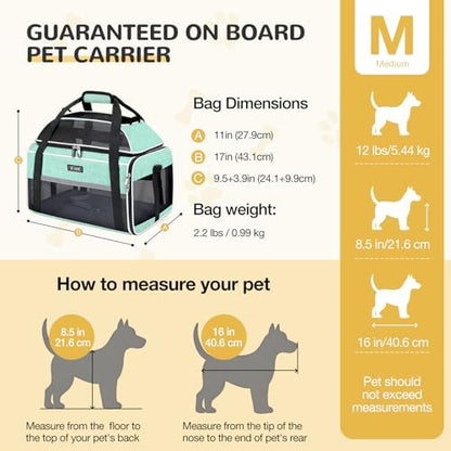 Lekereise Top-Expandable Pet Carrier 17x11x9.5 Inch Alaska Hawaiian Airline Approved Soft Sided Underseat to 12lbs Travel Carriers for Small Dogs and Cats with Locking Safety Zippers Anti-Scratch Mesh