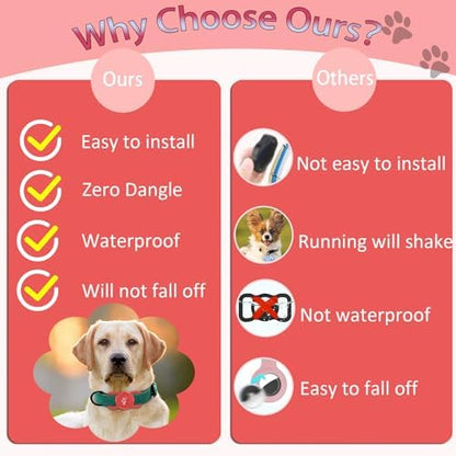 SANKALA [1 Pack] Waterproof Dog Airtag Holder, Red