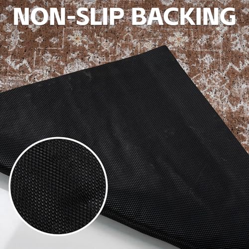 Cat Litter Mat Litter Trapping Mat, 33"x22" Waterproof Urine Proof Litter Box Mat Catcher Mat Non-Slip Washable for Kitty Kitten, Brown