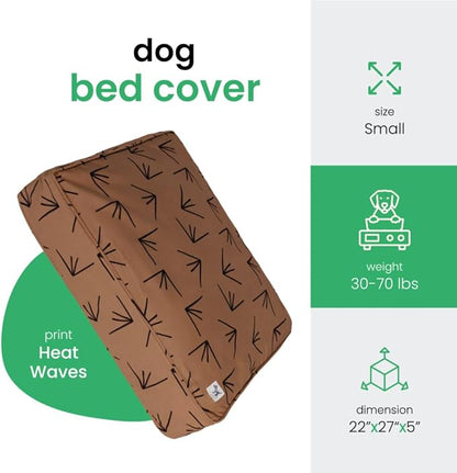 Molly Mutt Medium to Large Duvet Cover, Heat Waves, Brown with Black Accents, 22"x27"x5"