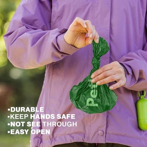 Generic Dog Poop Bags Rolls: Biodegradable with Lavender Scent, 270 Count, Includes Dispenser, Leak-Proof, for Small and Large Dogs, Forest green
